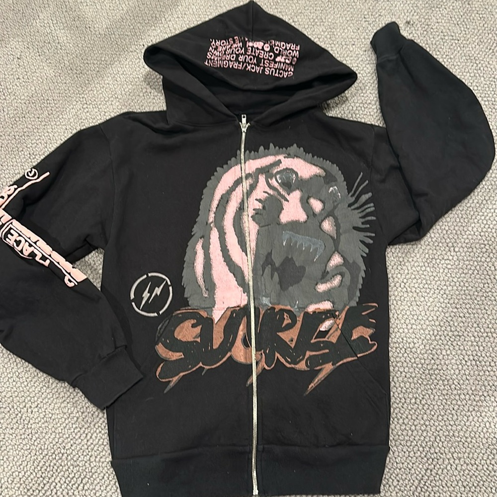 Travis Scott Cactus Jack For Fragment Sunrise Zip Up Hoodie Black / Medium